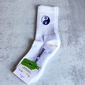 Outdoor Voices Crew Sock White Blue Single Unisex
